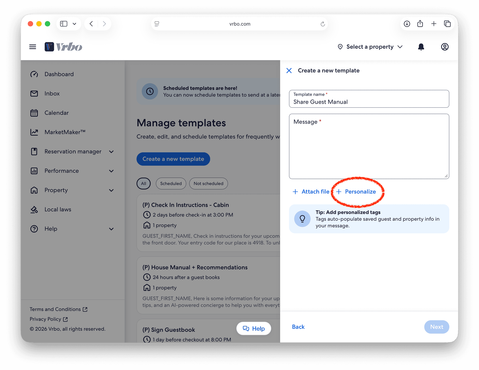 Personalize Template