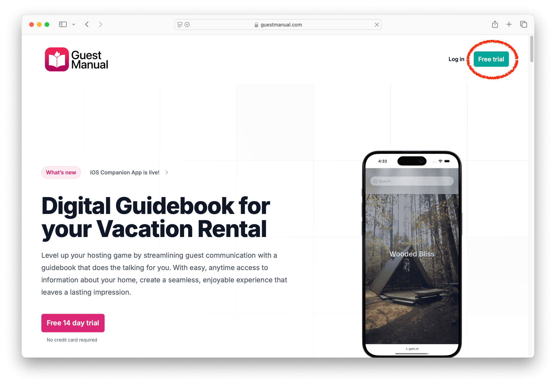 Go to www.guestmanual.com website and create a free account Set up a free account