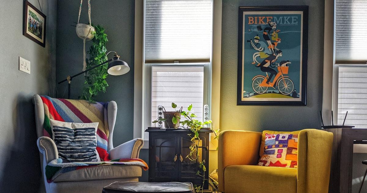 A bright, well-appointed short-term rental living room
